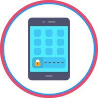 Mobile Flat Circle Icon vector