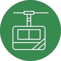 Cable Car Cabin Multi Color Circle Icon vector