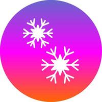 copos de nieve glifo degradado circulo icono diseño vector