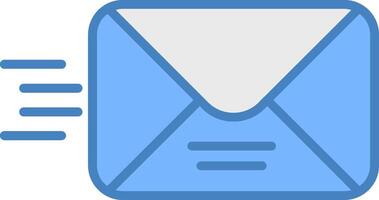 Email Line Filled Blue Icon vector