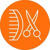 Barbershop Multi Color Circle Icon vector
