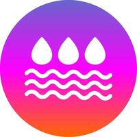 Water Glyph Gradient Circle Icon Design vector