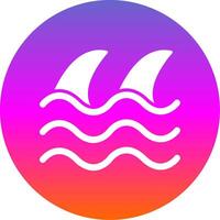 Wave Glyph Gradient Circle Icon Design vector