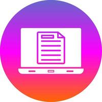 Laptop Glyph Gradient Circle Icon Design vector