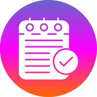 Checklist Glyph Gradient Circle Icon Design vector