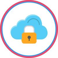 Cloud Flat Circle Icon vector