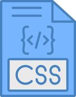 Css Line Filled Blue Icon vector