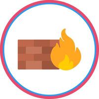 Firewall Flat Circle Icon vector