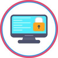 Computer Flat Circle Icon vector
