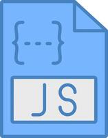 Js Line Filled Blue Icon vector