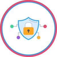 ciber seguridad plano circulo icono vector