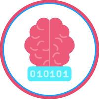 Artificial Intelligence Flat Circle Icon vector