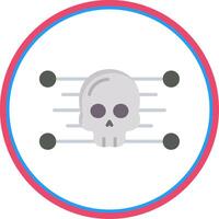 Skull Flat Circle Icon vector