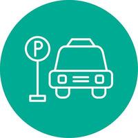 Parking Area Multi Color Circle Icon vector