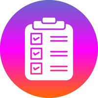 Check List Glyph Gradient Circle Icon Design vector