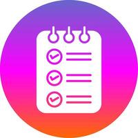 Check List Glyph Gradient Circle Icon Design vector