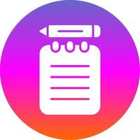 Notepad Glyph Gradient Circle Icon Design vector