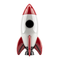 3d render rocket on isolated transparent background png