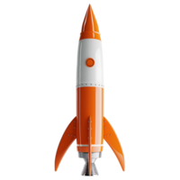 3d render rocket on isolated transparent background png