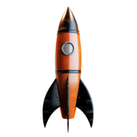 3d render rocket on isolated transparent background png