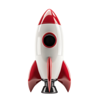 3d render rocket on isolated transparent background png