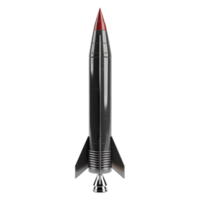 3d render rocket on isolated transparent background png