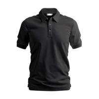 Man Black polo shirt on isolated transparent background png