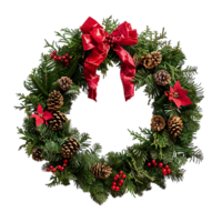 Christmas wreath on isolated transparent background png