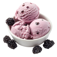 Blackberry cheesecake ice cream on isolated transparent background png