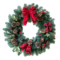 Christmas wreath on isolated transparent background png