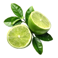 Green Lime on isolated transparent background png