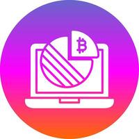 bitcoin grafico glifo degradado circulo icono diseño vector