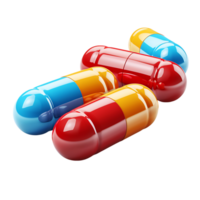 3d pills drug on isolated transparent background png