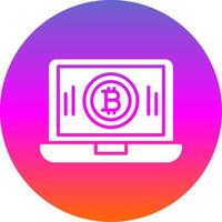 Bitcoin Mining Glyph Gradient Circle Icon Design vector