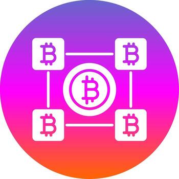 Bitcoin Blocks Glyph Gradient Circle Icon Design vector