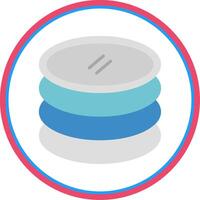 Plates Flat Circle Icon vector