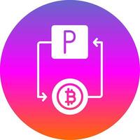 Bitcoin Paypal Glyph Gradient Circle Icon Design vector