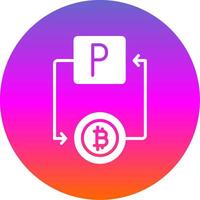 bitcoin paypal glifo degradado circulo icono diseño vector