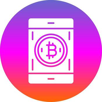 Bitcoin Pay Glyph Gradient Circle Icon Design vector
