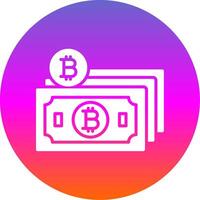 Bitcoin Cash Glyph Gradient Circle Icon Design vector