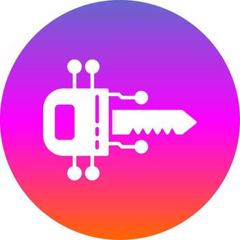 digital llave glifo degradado circulo icono diseño vector