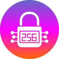 SHA 256 Glyph Gradient Circle Icon Design vector