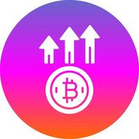 Bitcoin Up Glyph Gradient Circle Icon Design vector