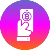 Pay Bitcoin Glyph Gradient Circle Icon Design vector