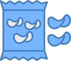 Chips Line Filled Blue Icon vector