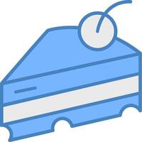 Pastelería línea lleno azul icono vector