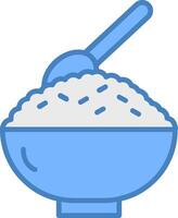 Rice Line Filled Blue Icon vector