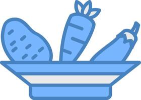 Vegetables Line Filled Blue Icon vector