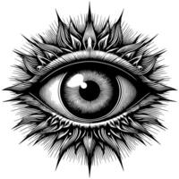 negro y blanco ilustración de el humano ojo iris vector