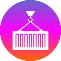 Container Loading Glyph Gradient Circle Icon Design vector